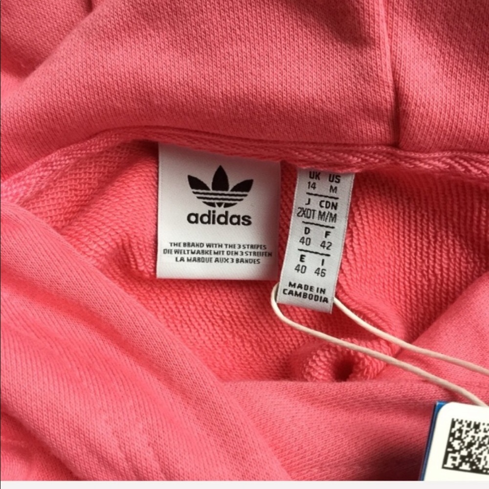 NWT ADIDAS Originals Crop Pink Hoodie - Picture 8 of 8